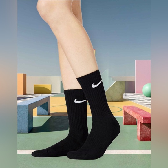 NWT Nike Unisex Crew Socks Color Black 6 Pair - Picture 5 of 8